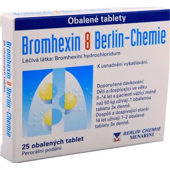 Lék na kašel, rýmu a nachlazení Bromhexin 8 Berlin-Chemie 25 tbl.