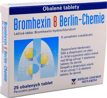 Lék na kašel, rýmu a nachlazení Bromhexin 8 Berlin-Chemie 25 tbl.