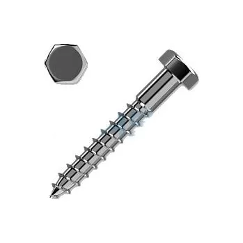 Vrut Vrut do dřeva se šestihrannou hlavou 16X200mm - DIN 571, bílý zinek