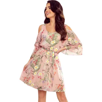 Dámské šaty Dámské růžové květinové šaty 292/1 (Dámské šaty)