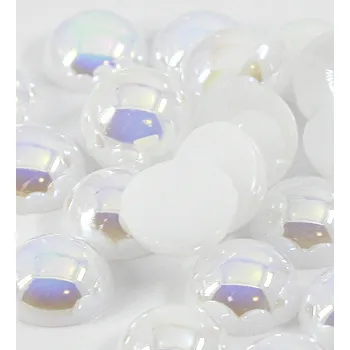 Materiál na výrobu šperku Kabošony Bílé AB 8-12mm - 100Ks - 8mm