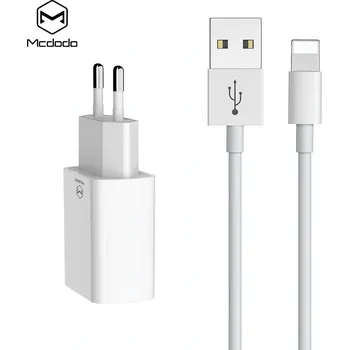 Mcdodo nabíječka 220V, 2x USB, 2.4A, Lightning kabel, 1m, bílá