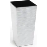 Plastový květináč Finezia vroubek 300x300 mm, bílý