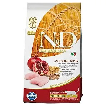 Krmivo pro kočku N&D LG CAT Neutered Chicken & Pomegranate 10kg