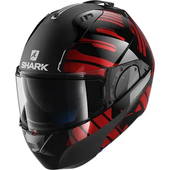 Helma na motorku Recenze Shark Evo-One 2 Lithion KUR Black Chrom/Red