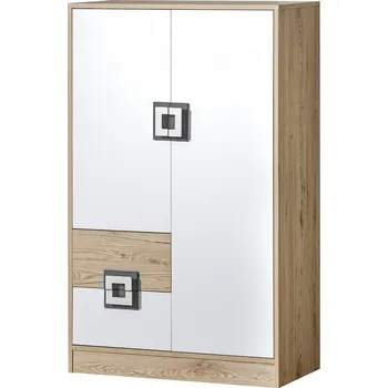 Postel Komoda vysoká NIKO 7 dub jasný/bílá/popel