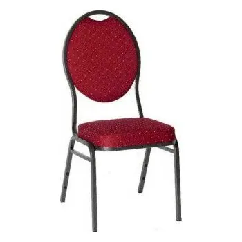Konfereční židle do sálů a kasin, kovová s textilním polstrováním, červená, do 140 kg