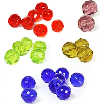 Materiál na výrobu šperku Skleněné 8mm broušené korálky -50g - Červená