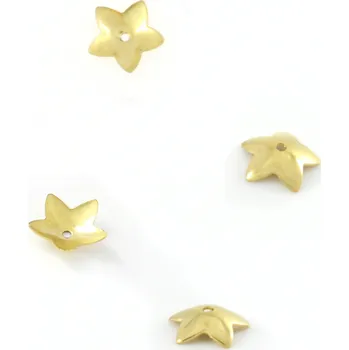 Materiál na výrobu šperku Ocelové kaplíky 7,5mm zlaté - 1Ks+B - 1Ks