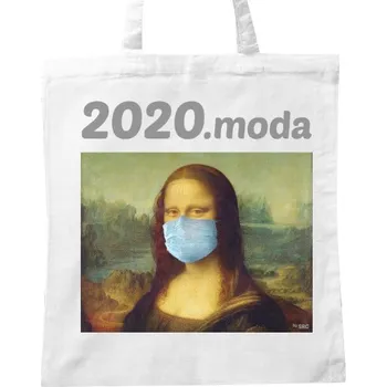 Nákupní taška BIO plátěná taška s potiskem Mona Lisa s rouškou - nákupní taška