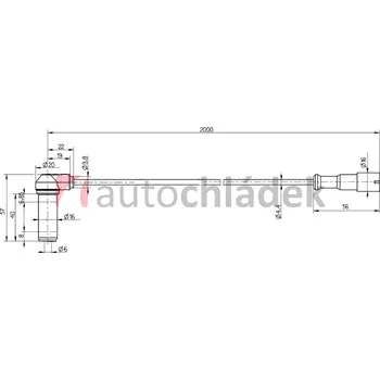 ABS Snímač ABS 2 m zahnutý + pouzdro
