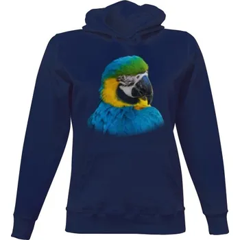 Dámská mikina Dámská mikina s kapucí s potiskem Ara ararauna dámské