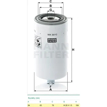 Palivový filtr Filtr paliva WK9010 DAF LF45,55