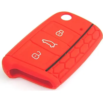 COVERKEYS Obal na klíč, kryt klíče Škoda Karoq (od roku 2017>) silikonový, červený