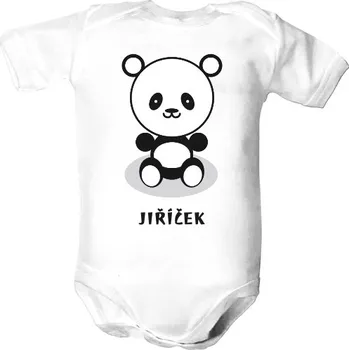 Kojenecký body Dětské body s potiskem Panda se jménem dětské