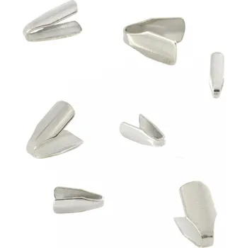 Materiál na výrobu šperku Ocelové koncovky ploché - 100Ks - 6 x 2 mm