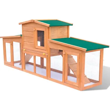 králíkárna vidaXL Zahradní králíkárna/domek pro drobná zvířata 85 x 190 x 46 cm