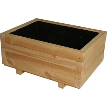 Květináč Větší masivní dřevěný květináč obdélníkový, 62x46x29 cm