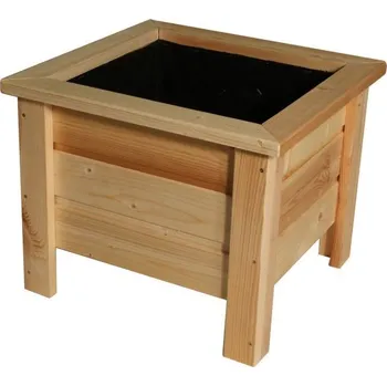 Květináč Masivní dřevěný truhlík s nožičkami na terasu / balkon, 40x40x37 cm