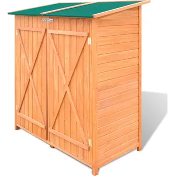 Zahradní domek Petromila Dřevěná zahradní kůlna na nářadí s velkým úložným prostorem 138 x 65,5 x 160 cm
