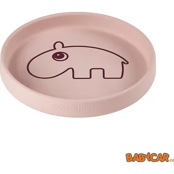 dětská jídelní sada DONE BY DEER silikonový talíř kulatý OZZO Růžová