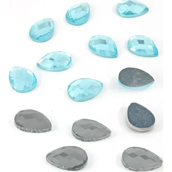 Materiál na výrobu šperku Skleněné Kabošony kapka 14x10mm - 50Ks - Šedá