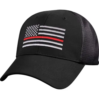 Čepice ROTHCO čepice US vlajka SÍŤOVANÁ s červenou linkou ČERNÁ