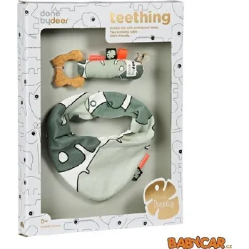 DONE BY DEER dárkový set - bryndáček + chrastítko Tiny Tropics DOPRODEJ!