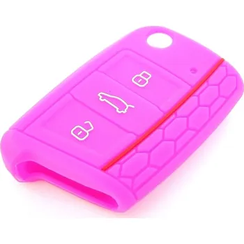 COVERKEYS Obal na klíč, kryt klíče Škoda Karoq (od roku 2017>) silikonový, růžový