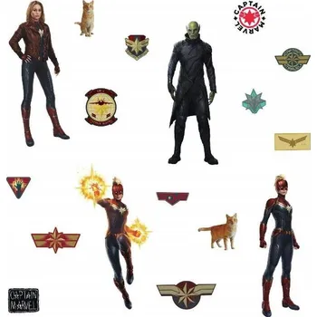 Samolepící dekorace RoomMates Samolepka na zeď Captain Marvel 92x44 cm