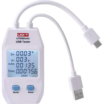 Revizní přístroj UNI-T UT-658D USB Tester s měřením kapacity s USB-C a USB-A