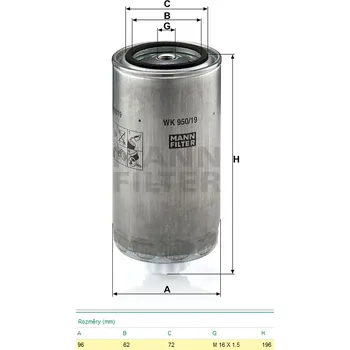 Palivový filtr Filtr paliva WK 950/19 IVECO STRALIS CROSSWAY