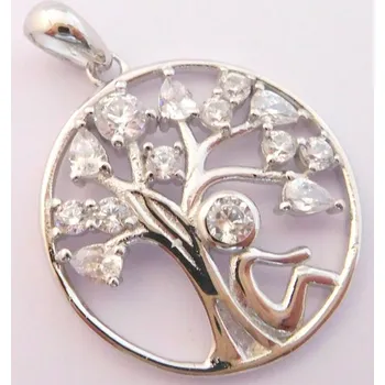 Souprava šperků Krásný stříbrný přívěšek se zirkony - strom života pr. 19mm 031067300001