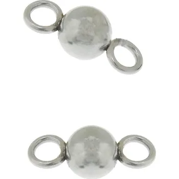Materiál na výrobu šperku Ocelový konektor kulička - 1ks+B - 1Ks