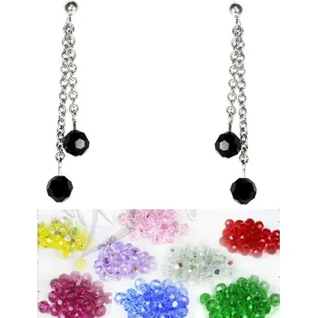 Náušnice Náušnice řetízky s krystaly Preciosa - Černá