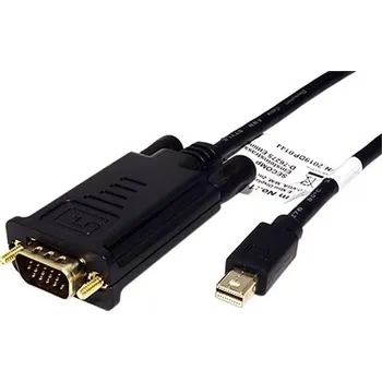 Video kabel Value Kabel DisplayPort - VGA, miniDP(M) -> MD15HD, 1m, černý - 11.99.5805