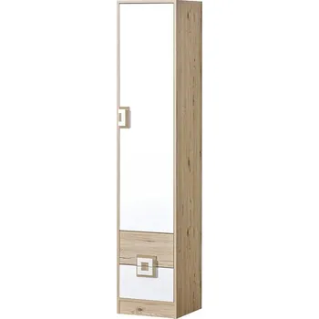 Postel Policová skříň NIKO 5 dub jasný/bílá