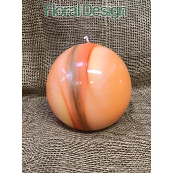 Svíčka Svíčka Linea koule 12cm oranžová