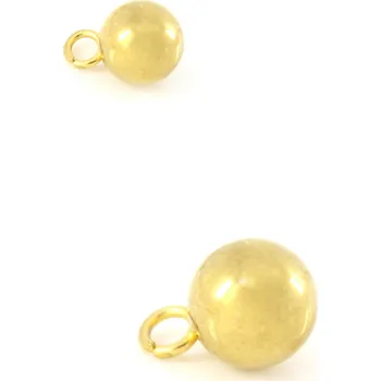 Materiál na výrobu šperku Závěsná kulička Zlatá 9x6mm - 1Ks+B - 1Ks