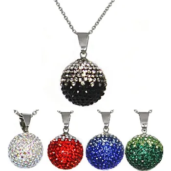 Přívěsek Přívěsek kulička z chirurgické oceli posázený krystaly 16mm - Černá