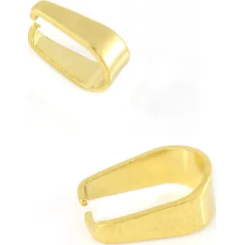 Materiál na výrobu šperku Ocelová šlupna zlatá - 1Ks - 8 x 4 mm