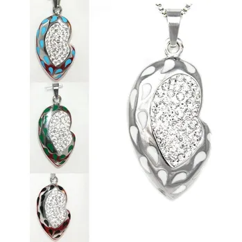 Přívěsek Stříbrno černý ocelový přívěsek - Bílá