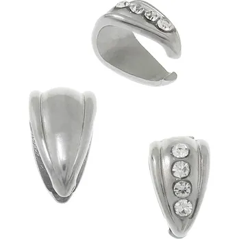 Materiál na výrobu šperku Ocelové šlupny s krystaly 10x6mm - 1Ks+B - 1Ks