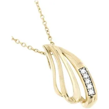 Přívěsek Zlatnictví U Kostela Zlatý přívěsek lístek se zirkony 487 436828084