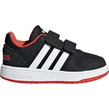 Chlapecké tenisky Adidas Hoops 2.0 Core Black/Cloud White/Hi-Res Red