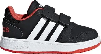 Chlapecké tenisky Adidas Hoops 2.0 Core Black/Cloud White/Hi-Res Red