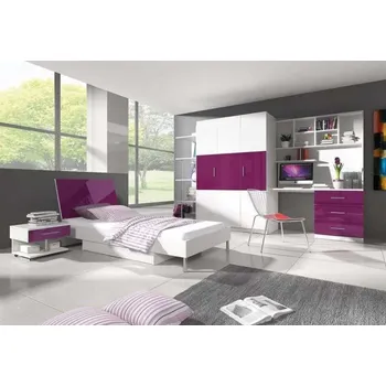 Dětský pokoj Dětský pokoj RAJ 3 Bílá/Fialový lesk