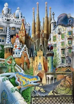 Puzzle Educa Koláž z díla A. Gaudí 1000 dílků