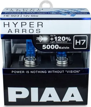 Autožárovka PIAA Hyper Arros 5000K H7 + 120% 2 ks