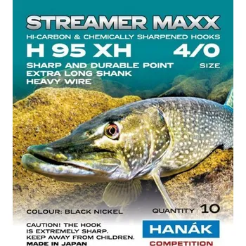 Rybářský háček Muškařský háček Hanák Competition streamerový Streamer Maxx č. 1, 20 ks (H95XH)